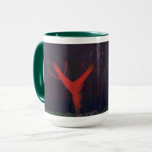 Eucalyptus Midnight Mug. Impressionist art. Mok (Voorkant links)
