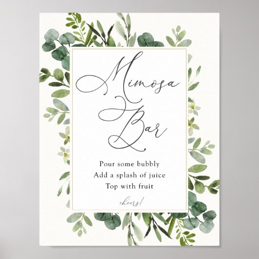 Eucalyptus Mimosa Bar Bord Poster (Voorkant)