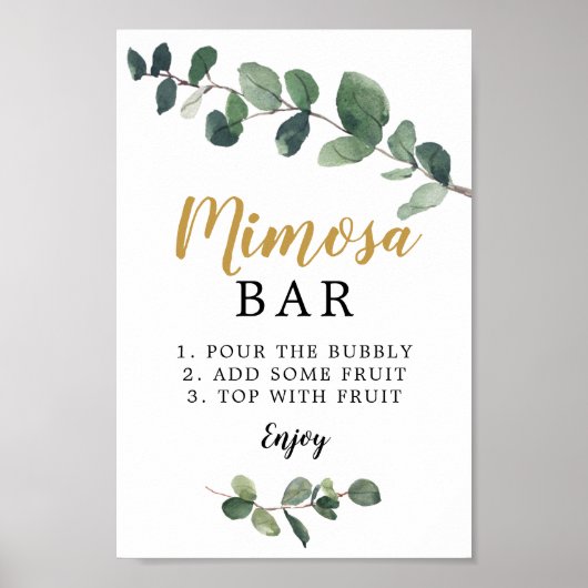 Eucalyptus Mimosa Bar Poster (Voorkant)