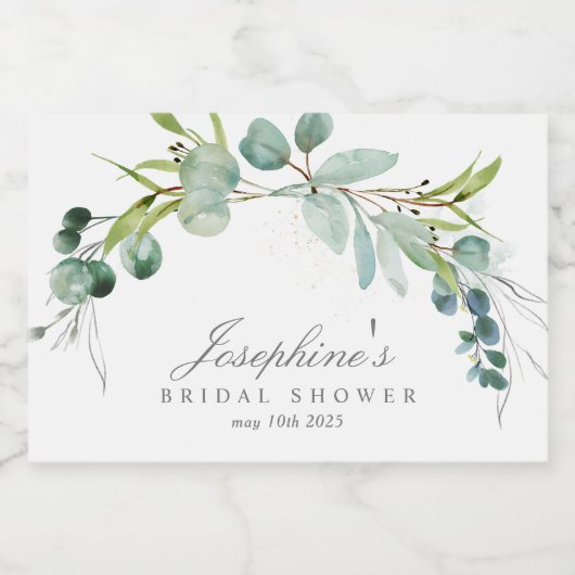 Eucalyptus Mini Mousserende Wijn Flesetiketten Sparkling Wijnetiket (Enkel label)