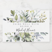 Eucalyptus Mini Mousserende Wijn Flesetiketten Sparkling Wijnetiket (Enkel label)