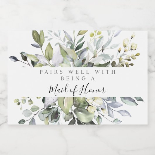 Eucalyptus Mini Mousserende Wijn Flesetiketten Sparkling Wijnetiket (Enkel label)