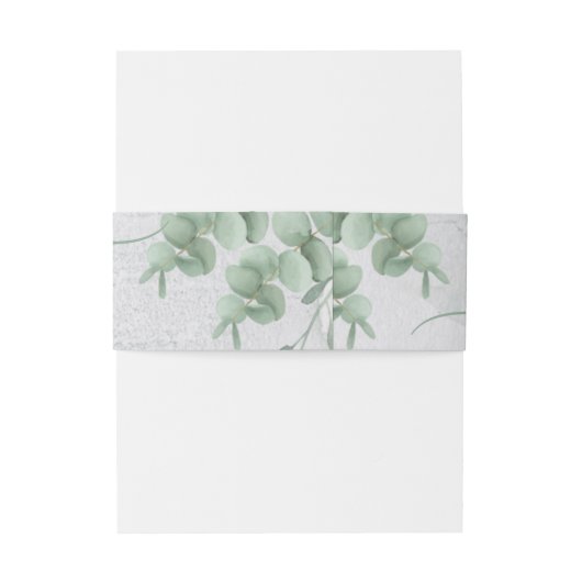 Eucalyptus minimale schone eenvoudige monogram naa uitnodigingen wikkel (Achterkant Voorbeeld)