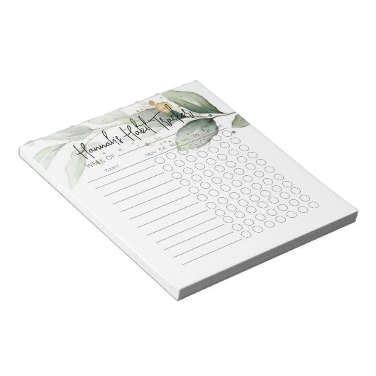 Eucalyptus Minimale Script Habit Tracker-laptop Notitieblok (Schuin)