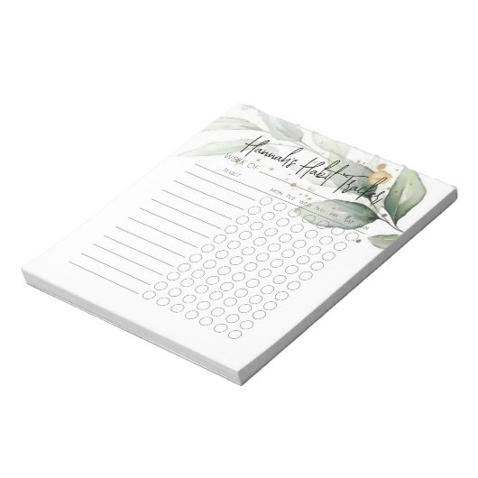 Eucalyptus Minimale Script Habit Tracker-laptop Notitieblok (Linkerzijde)