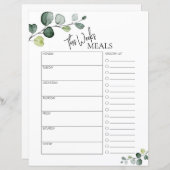 Eucalyptus Minimale Script Text Weekly Meal Planne (Voorkant / Achterkant)