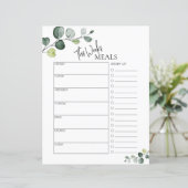 Eucalyptus Minimale Script Text Weekly Meal Planne (Staand voorkant)