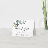 Eucalyptus Minimale Script-Vrijgezellenfeest Bedankkaart (Voorkant)