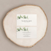 Eucalyptus Minimalist Elegant Script-Waterverf Visitekaartje
