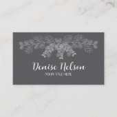 Eucalyptus Minimalist Grey Line Art QR-code Visitekaartje (Voorkant)