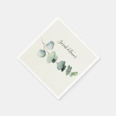 Eucalyptus Minimalist Weddenschap Cocktail Napkin Servet (Hoek)
