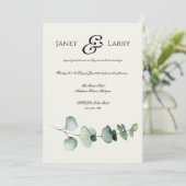 Eucalyptus Minimalist Weddenschap Kaart (Staand voorkant)