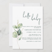 eucalyptus minimalistisch Baby shower Kaart (Voorkant)
