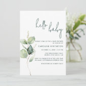 eucalyptus minimalistisch Baby shower Kaart (Staand voorkant)