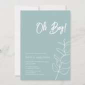 EUCALYPTUS minimalistisch blauw pastel Baby shower Kaart (Voorkant)