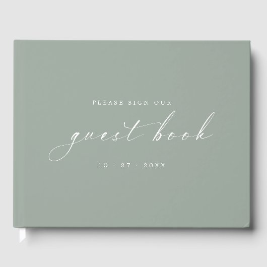 Eucalyptus Minimalistisch Gastenboek voor Bruiloft (Voorkant)