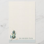 Eucalyptus Minimalistisch gepersonaliseerd gebak Briefpapier (Voorkant)