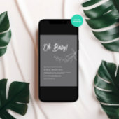 EUCALYPTUS minimalistisch grijs Baby shower Kaart