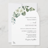 Eucalyptus minimalistisch groen boog bruiloft kaart (Voorkant)