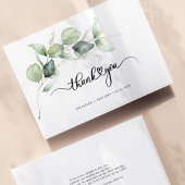 Eucalyptus minimalistisch script bruiloft dank u notitiekaartje