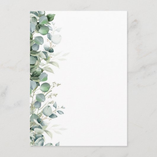 Eucalyptus minimalistisch servet bedankkaart menu (Achterkant)