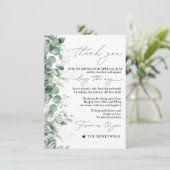 Eucalyptus minimalistisch servet bedankkaart menu (Staand voorkant)