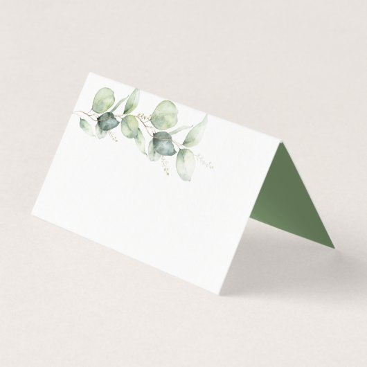 Eucalyptus minimalistische botanische bruiloft pla kaart (Voorkant)