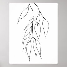 Eucalyptus minimalistische botanische lijnkunst