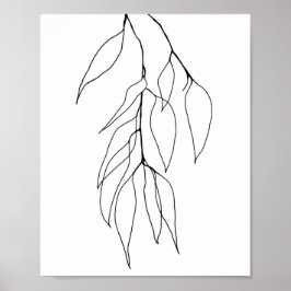 Eucalyptus minimalistische botanische lijnkunst poster