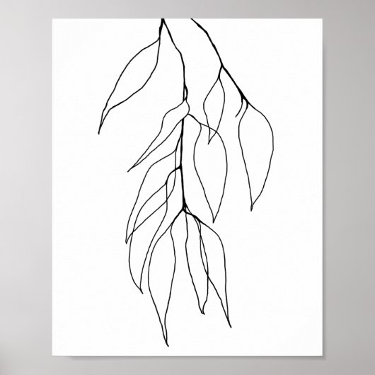 Eucalyptus minimalistische botanische lijnkunst poster (Voorkant)