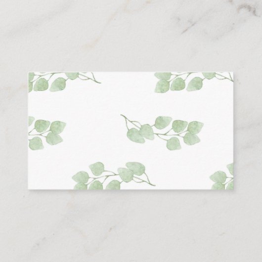 Eucalyptus minimalistische platte platte kaarten plaatskaartje (Achterkant)