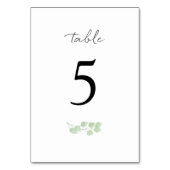 Eucalyptus minimalistische tabelnummers kaart (Achterkant)