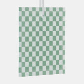 Eucalyptus mist checkerboard pattern glas ornament (Voorkant Rechts)