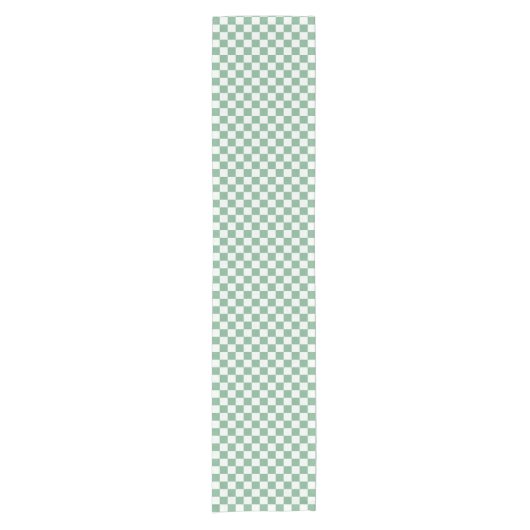 Eucalyptus mist checkerboard pattern korte tafelloper (Voorkant)