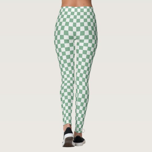 Eucalyptus mist checkerboard pattern leggings (Achterkant)