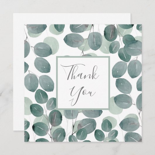 Eucalyptus Modern 2 Bedankkaart (Voorkant / Achterkant)