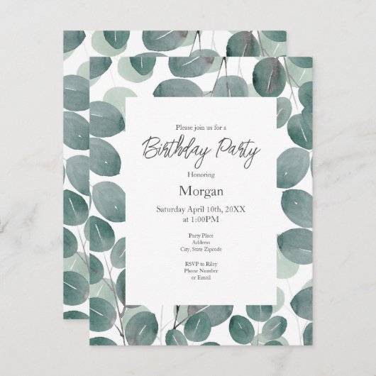 Eucalyptus Modern 2 Kaart (Voorkant / Achterkant)