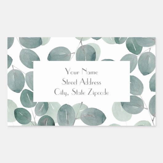 Eucalyptus Modern 2 Rechthoekige Sticker (Voorkant)