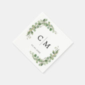 Eucalyptus Modern Calligraphy Monogram Weddenschap Servet (Hoek)