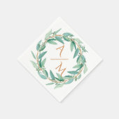 Eucalyptus Modern Calligraphy Monogram Weddenschap Servet (Hoek)