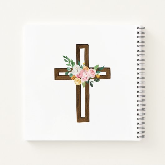 Eucalyptus Modern Cross Baptisme Guestbook Notitie Notitieboek (Achterkant)