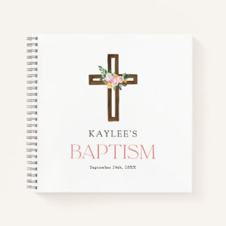 Eucalyptus Modern Cross Baptisme Guestbook Notitie Notitieboek