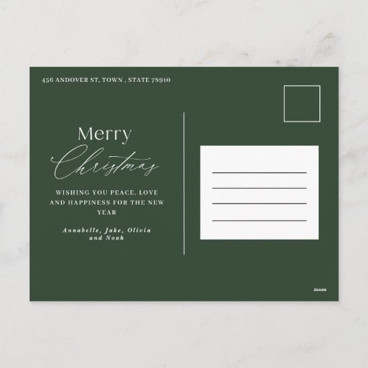 Eucalyptus modern elegant eenvoudig botanisch feestdagenkaart (Achterkant)