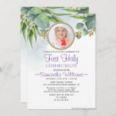 Eucalyptus Modern Foto eerste communie Kaart (Voorkant / Achterkant)