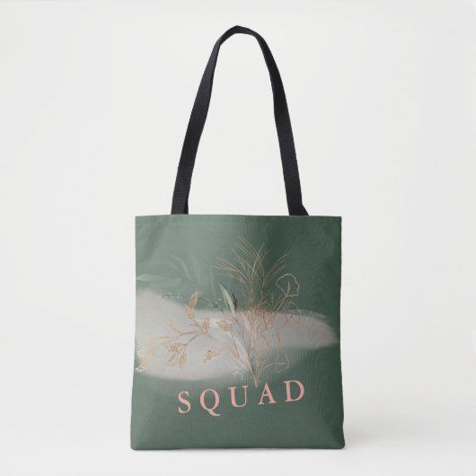 Eucalyptus Modern Greenery Abstract Vrijgezellenfe Tote Bag (Voorkant)