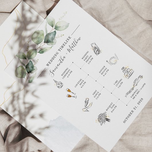 Eucalyptus Modern Icon Weduwprogramma Briefpapier