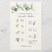 Eucalyptus Modern Icon Weduwprogramma Briefpapier (Voorkant)
