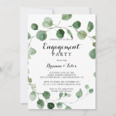 Eucalyptus Modern Kalligrafie Verlovingsfeest Kaart (Voorkant)