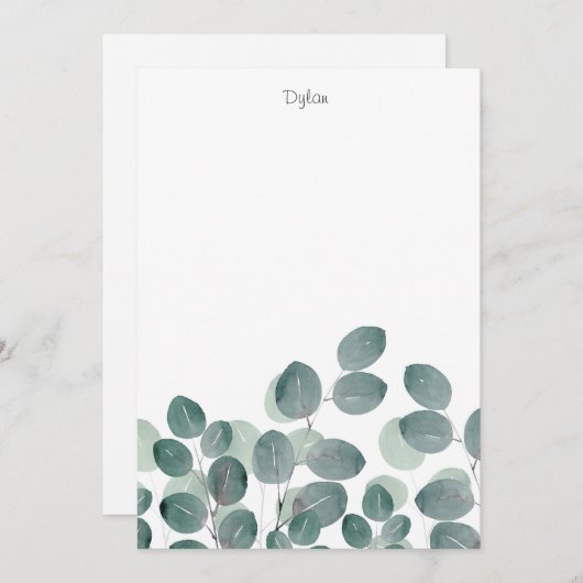 Eucalyptus Modern Notitiekaartje (Voorkant / Achterkant)