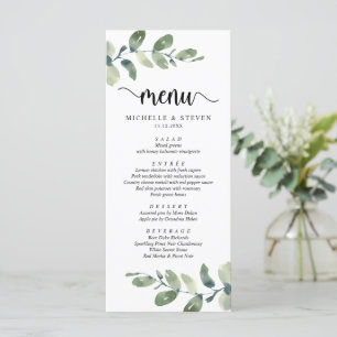 Eucalyptus Modern Rustiek Bruiloft Elopement Diner Menu